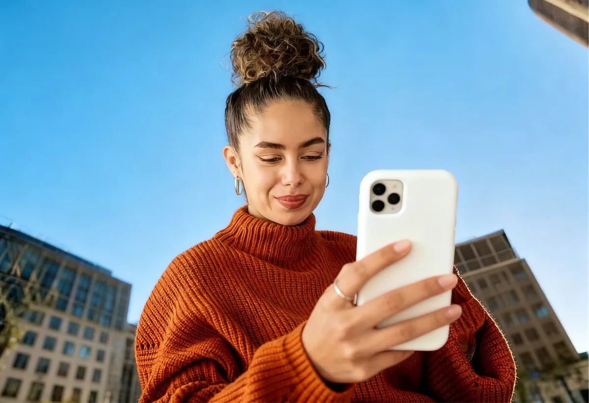 Utilizadora a descarregar a app Wattron